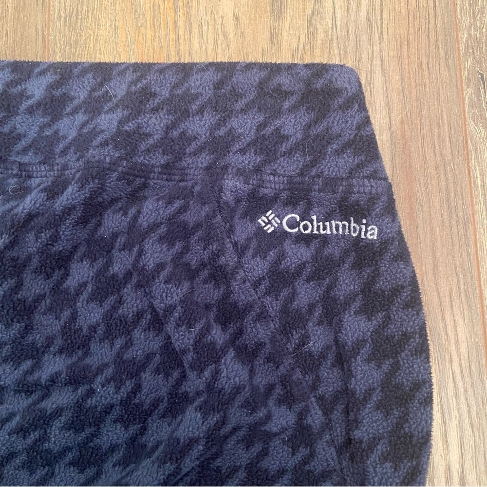 Columbia Base Layer Blue Houndstooth Fleece Leggings - Picture 4 of 16